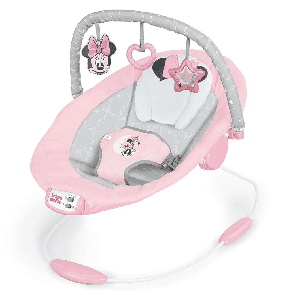 Bright Starts Minnie Mouse Rosy Skies Bouncer with Vibrating Seat & Melodies