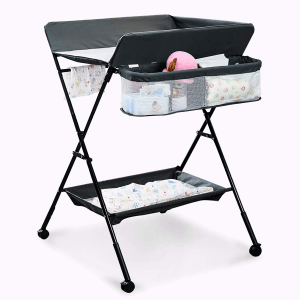 Mobile Baby Changing Table Folding Portable Diaper Station with Safety Belt