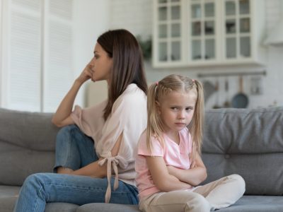Mother and daughter after quarrel not talking with each other — Photo by fizkes